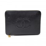 Chanel Black Caviar Leather Zippy Organizer Wallet