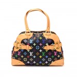 Louis Vuitton Claudia Black Multicolor Monogram Canvas Hand Bag