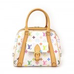 Louis Vuitton Priscilla White Multicolor Monogram Canvas Hand Bag