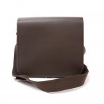 Louis Vuitton Andrei Chocolate Brown Taiga Leather Messenger Bag
