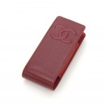 Chanel Burgundy Caviar Leather Phone/Cigarette Case