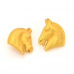 Hermes Gold Tone Horse Head Motif Earrings