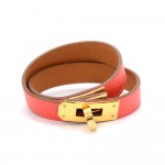Hermes Kelly Double Tour Red Leather Bracelet