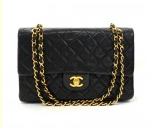 Chanel 2.55 Double Flap Black Quilted Leather Shoulder Bag