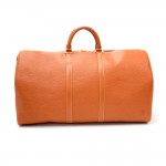 Louis Vuitton Keepall 55 Brown Cipango Gold Epi Leather Duffle Travel Bag