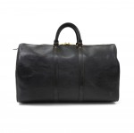 Vintage Louis Vuitton Keepall 45 Black Epi Leather Duffle Travel Bag