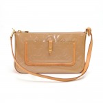 Louis Vuitton Mallory Square Noisette Brown Vernis Leather Pochette Accessories Hand Bag