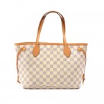 Louis Vuitton Neverfull PM White Damier Azur Canvas Tote Bag