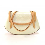 Louis Vuitton White Biscayne Bay PM Hand Bag Vernis Leather