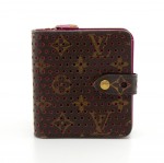 Louis Vuitton Perforated Monogram Canvas Fuchsia Leather Wallet - 2006 Limited Edition