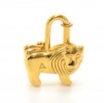 Vintage Hermes Africa Gold Tone Lion Cadenas Bag Lock