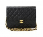 38 Chanel 9inch Classic Black Quilted Leather Shoulder Flap Bag Ex