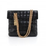 Chanel Flat Black Quilted Calfskin Leather Flap Bag
