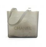 Chanel Gray Jelly Rubber Shoulder Tote Bag
