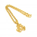 Vintage Chanel Gold Plated Triple CC Chain Necklace