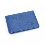 Louis Vuitton Porte 2 cartes Vertical Blue Epi Leather Card Case