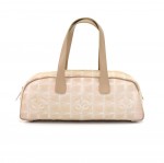 Chanel Travel Line Beige Jacquard Nylon Mini Boston Bag