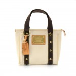 Louis Vuitton White Canvas Inventeur Antigua Cabas PM Tote Hand Bag - Limited Ed