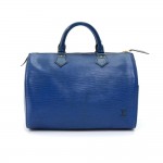 Vintage Louis Vuitton Speedy 30 Blue Epi Leather City Hand Bag