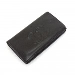 Chanel Dark Brown Caviar Leather Bifold Long Wallet