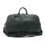 Vintage Louis Vuitton Kendall GM Green Taiga Leather Travel Bag + Strap