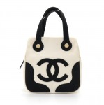 Chanel Marshmallow Black and White Tote Handbag