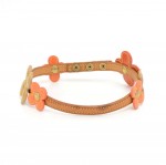 Louis Vuitton 2 Way Floral Motif Orange & Gold Vernis Leather Choker Necklace/Bracelet