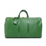 Vintage Louis Vuitton Keepall 50 Green Epi Leather Travel Bag