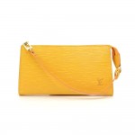 Vintage Louis Vuitton Pochette Accessories Yellow Epi Leather Hand Bag