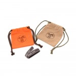 Write Off Hermes Orange & Beige Dust bag for Small items Set of 2 + Ribbon