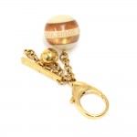 Louis Vuitton Round Striped Gold-tone Key Chain / Bag Charm