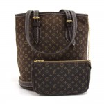 Louis Vuitton Bucket PM Ebene Monogram Mini Lin Canvas Shoulder Bag