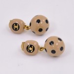 Chanel Beige x Black CC Logo Earrings
