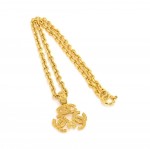 Vintage Chanel Gold Plated Triple CC Chain Necklace