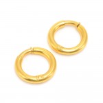 Vintage Chanel Gold Tone CC Logo Hoop Earrings