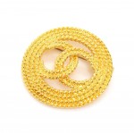 Chanel Gold Tone Braided CC Logo Round Brooch