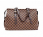 J34 Louis Vuitton Chelsea Ebene Damier Canvas Large Shoulder Bag