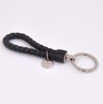 Bottega Veneta  Black Woven Leather Key Chain