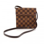 Louis Vuitton Ebene Damier Canvas CD Case + Strap