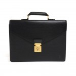 Louis Vuitton Serviette Ambassadeur Black Epi Leather Briefcase Hand Bag