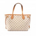 Louis Vuitton Neverfull PM White Damier Azur Canvas Tote Bag