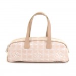 Chanel Travel Line Beige Jacquard Nylon Mini Boston Bag