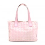 Chanel Travel Line Light Pink Jacquard Nylon Small Tote Bag