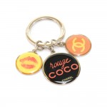 Chanel Rouge Coco  Silver-tone & Multicharm Key Ring/Chain