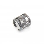 Chanel Silver-tone 3-Tier CC Logo & Number Adjustable Ring