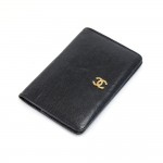 Vintage Chanel Black Leather Bifold Card Case