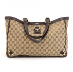Gucci GG Supreme Canvas & Brown Leather Tote Bag