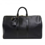 Vintage Louis Vuitton Keepall 45 Black Epi Leather Duffle Travel Bag