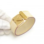 Louis Vuitton Serrure Cream Suhali Leather Cuff Bracelet- Size S