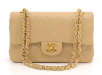 K60 Chanel 2.55 9inch Double Flap Beige Quilted Leather Shoulder Bag